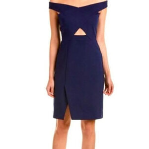 NWT Parker‎ Rory Cutout Dress, Medium, Off Shoulder, Sheath Style, Navy Blue